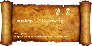 Mauskopf Klemencia névjegykártya
